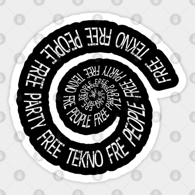 Free Partie Spiral Tekno Sticker by T-Shirt Dealer